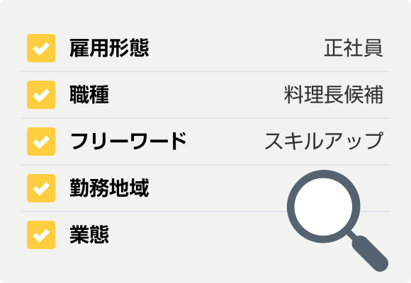 求職者の希望条件を指定